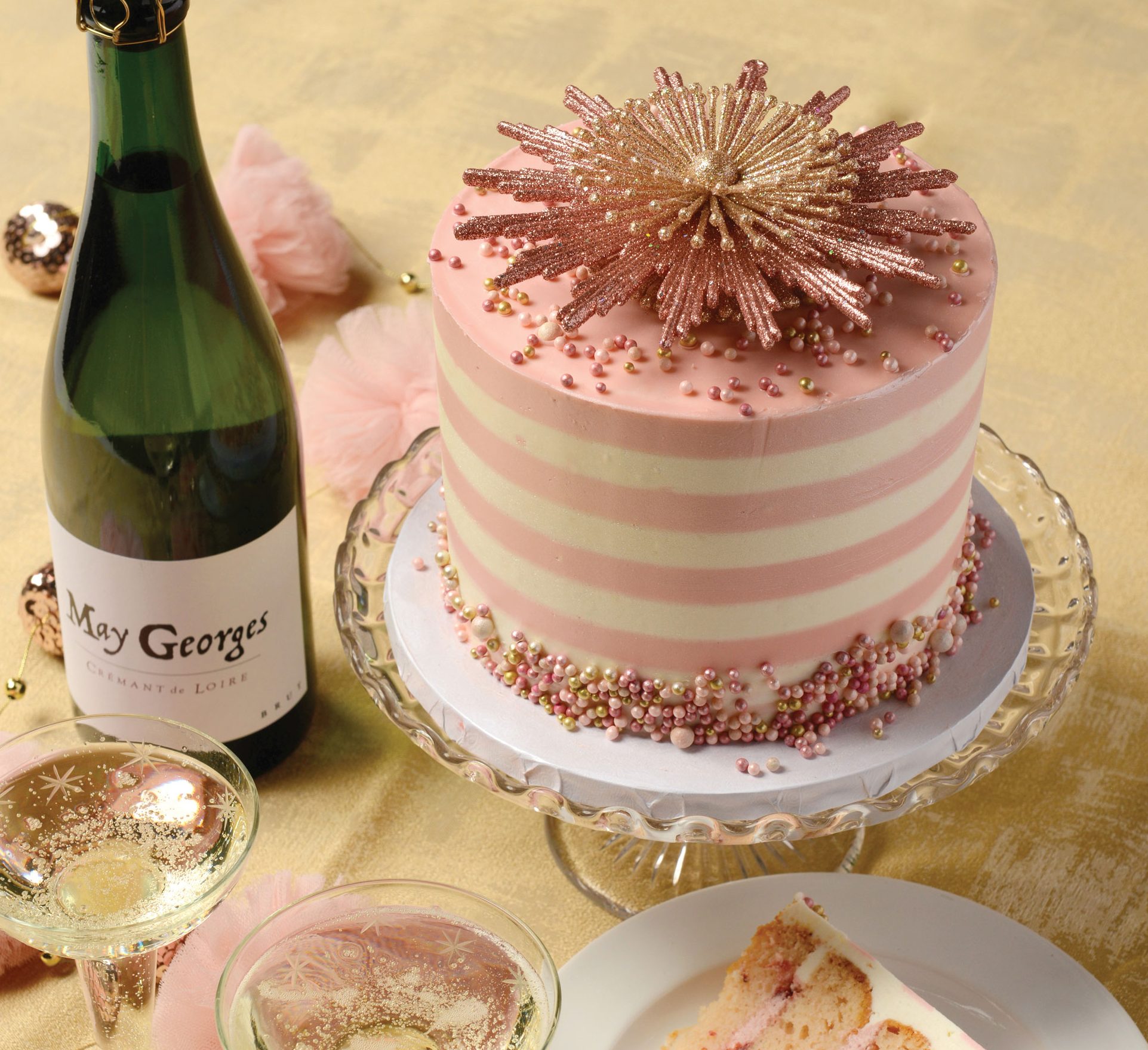 Champagne Toast Layer Cake - Classy Girl Cupcakes