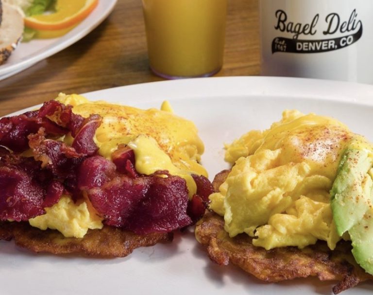 Potato latkes at The Bagel Deli and Restaurant