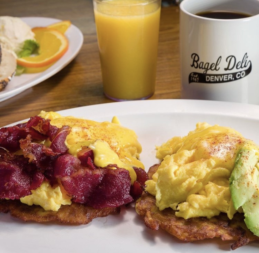 Potato latkes at The Bagel Deli and Restaurant