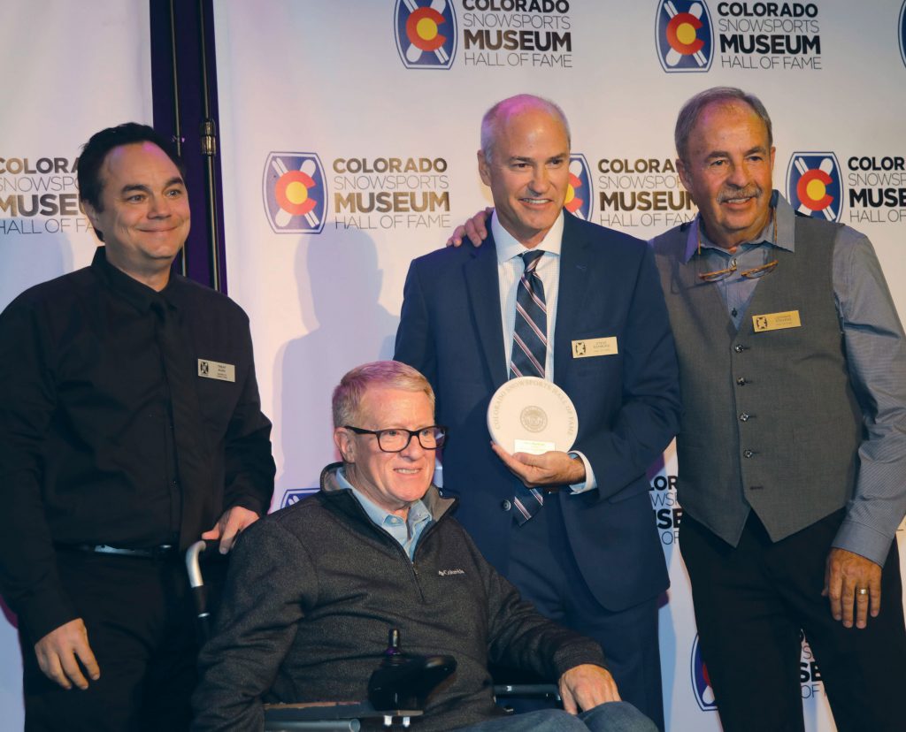 Steve Raymond with his hall of fame award.