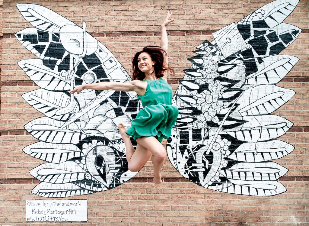The Landmark butterfly wings mural